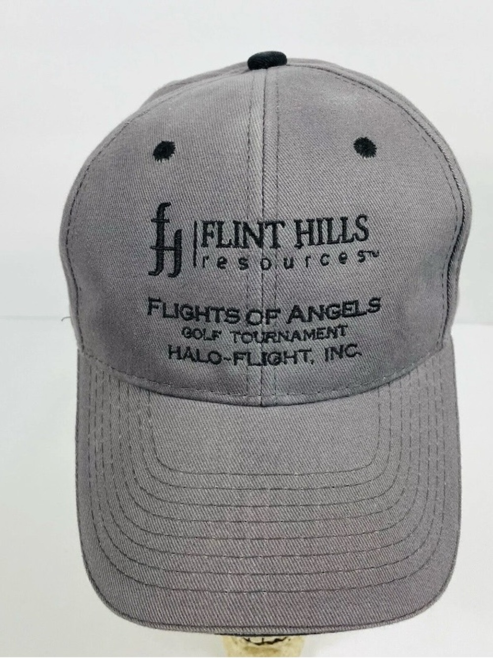Flint Hills Resources Flights Of Angels Golf Tournament Gray Strap Back Hat Cap